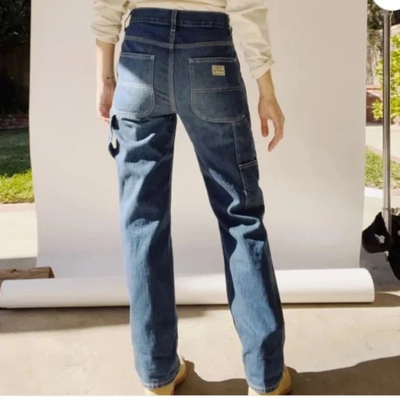 Hello Gang Unisex Painter Pant Carpenter‎ Blue Denim Jeans size 33